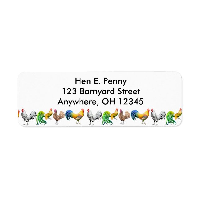 Barnyard Chickens Label Return Address Label (Front)