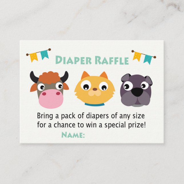 Barnyard Diaper Raffle Tickets (Front)