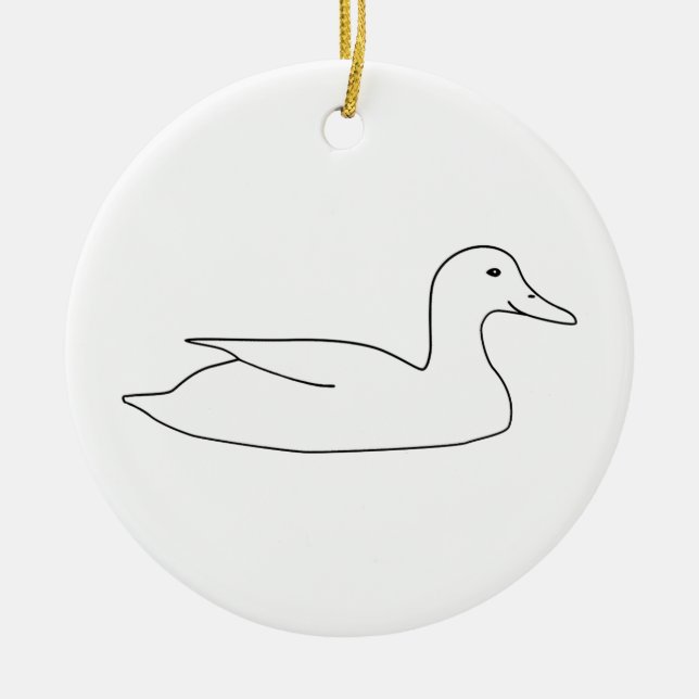 Barnyard Duck Ceramic Ornament (Front)