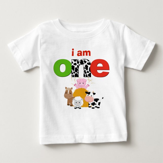 Barnyard Farm 1st Birthday Tshirt Toddler Baby Kid (Front)