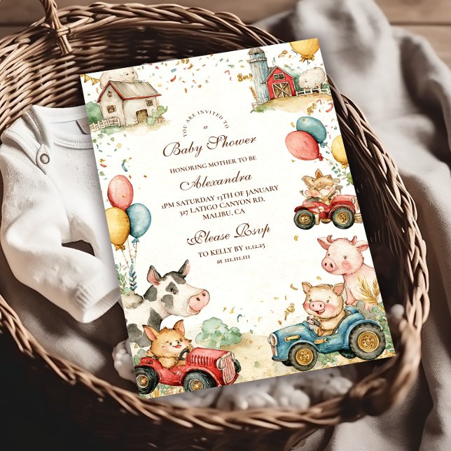 Barnyard Farm Animals Baby Shower Invitation (Creator Uploaded)