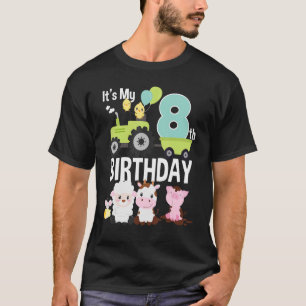 Barnyard Farm Animals It's My 8th Birthday 8 Year  T-Shirt