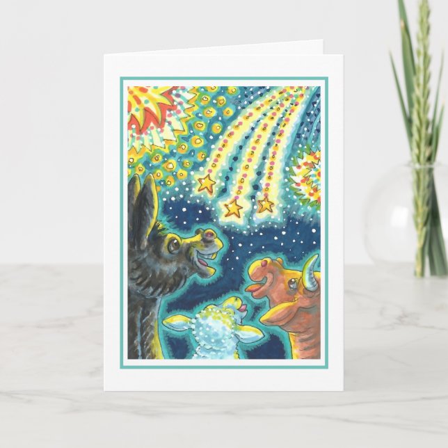 BARNYARD FARM ANIMALS ON FOURTH OF JULY Funny Cute Holiday Card (Front)