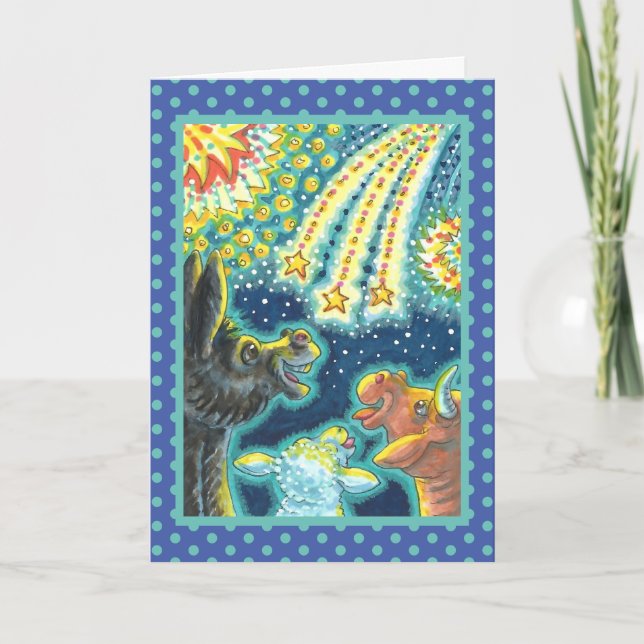 BARNYARD FARM ANIMALS ON FOURTH OF JULY Funny Cute Holiday Card (Front)