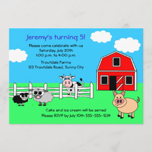 Barnyard Farm Birthday Invitation