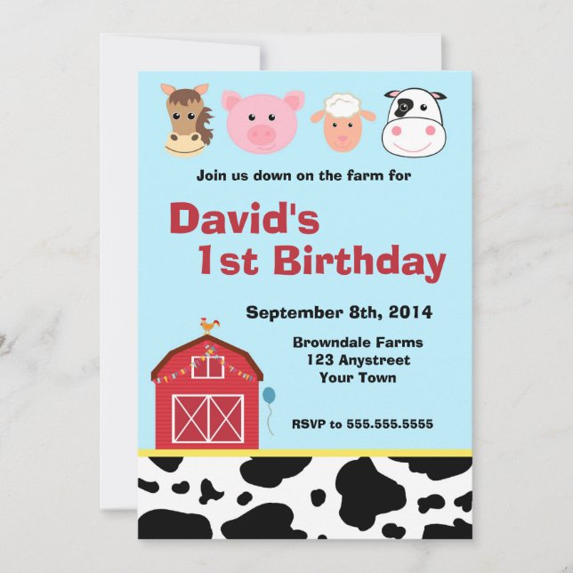 Barnyard Farm Invitation (Front)