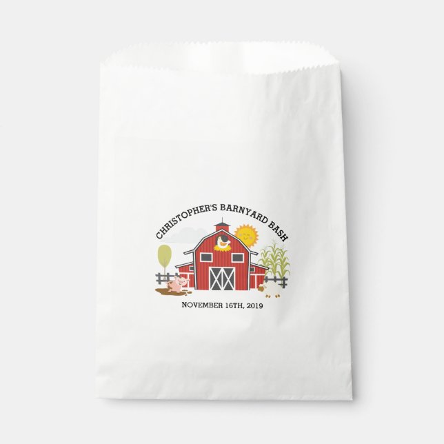 Barnyard Farm Kids Birthday Party Favour Bag (Front)
