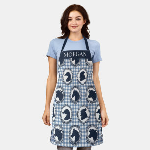Barnyard Farmhouse Kitchen Gingham - Navy & Blue Apron