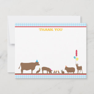 Barnyard Flat Thank You Note Card