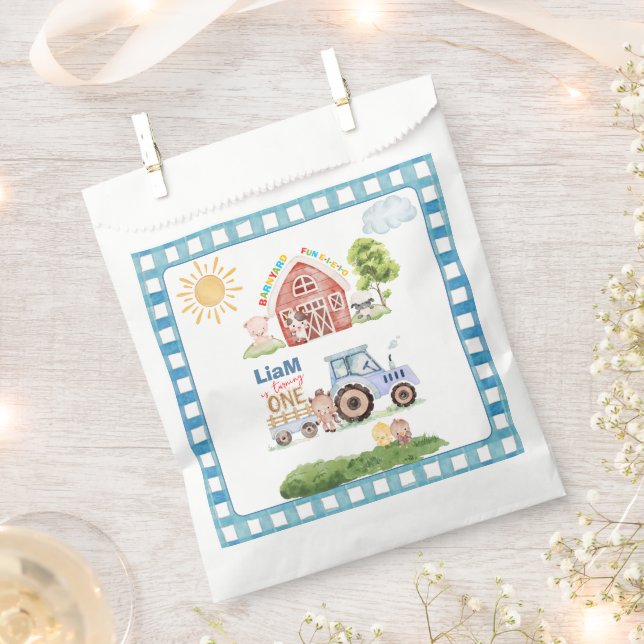 Barnyard Fun 1st Birthday Favour Bag (Clipped)