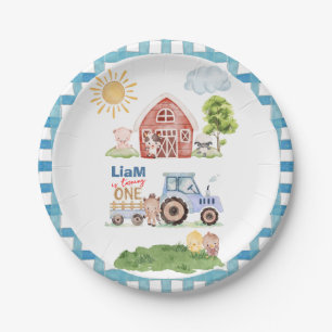 Barnyard Fun 1st Birthday Paper Plate