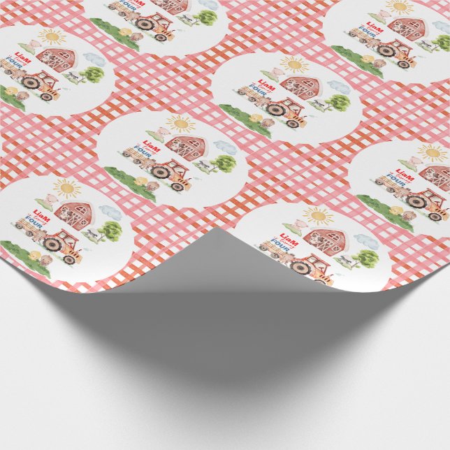 Barnyard Fun Any Age Birthday Wrapping Paper (Corner)
