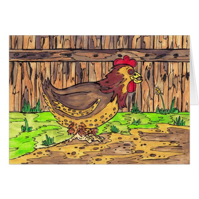 Barnyard Hen Card (Front Horizontal)