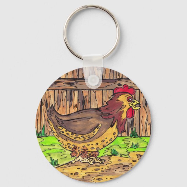 Barnyard Hen keychain (Front)