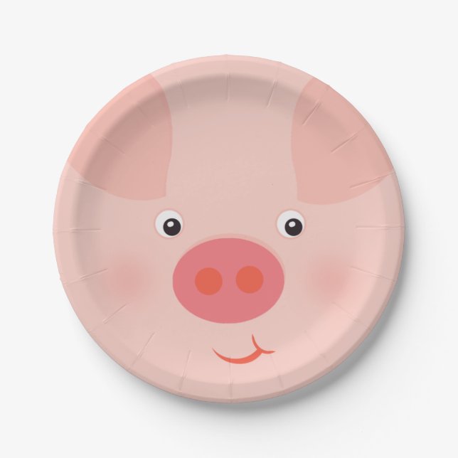 Barnyard Piggy Paper Plate (Front)