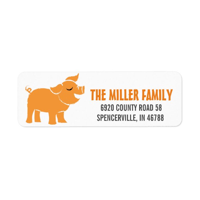 Barnyard Piggy Return Address Label (Front)