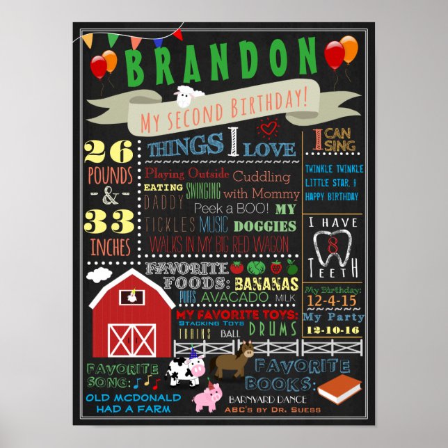 Barnyard Second Birthday Poster (Front)