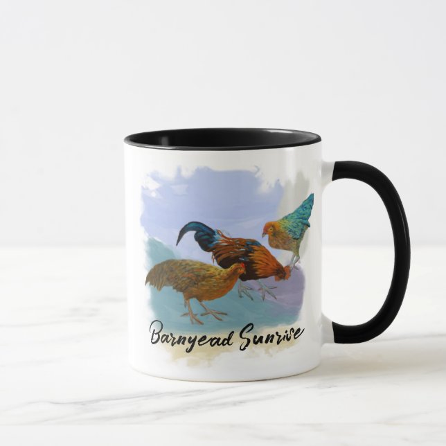 Barnyard Sunrise - Purples Blues Reds Tourquise Mug (Right)