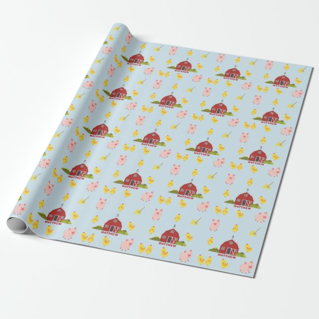 Barnyard Wrapping Paper (Unrolled)