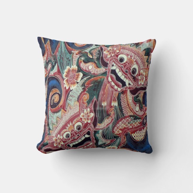 Barong Bali Batik Pattern Cushion (Front)