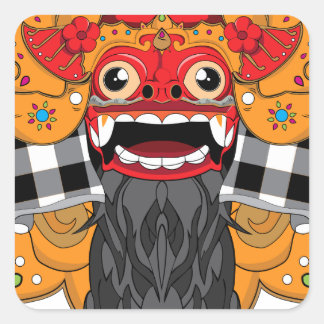 Barong Bali Square Sticker