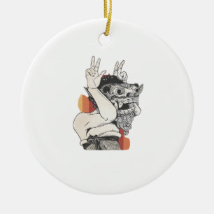 Barong Peekaboo Ceramic Ornament