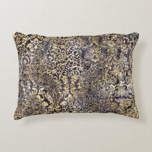Baroque and Damask arabesque motifs ripped abstrac Decorative Cushion