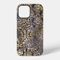 Baroque and Damask arabesque motifs ripped abstrac