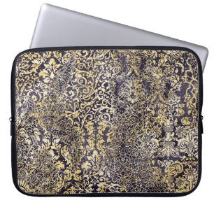 Baroque and Damask arabesque motifs ripped abstrac Laptop Sleeve