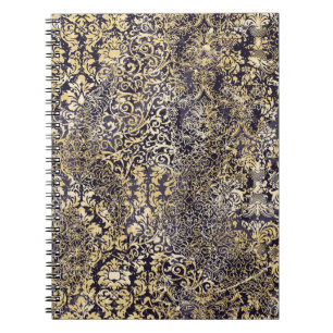 Baroque and Damask arabesque motifs ripped abstrac Notebook