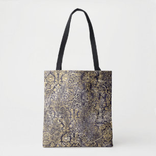 Baroque and Damask arabesque motifs ripped abstrac Tote Bag