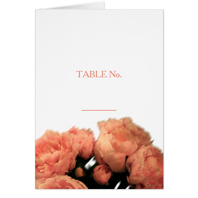 Baroque And Peonies - Table Number Card (Front)