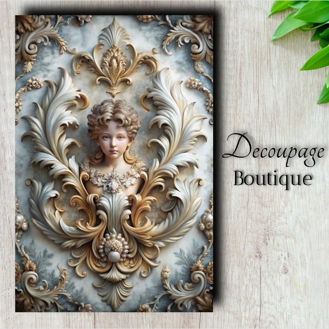 Baroque Angel Cherub Decoupage Tissue Paper (Baroque Angel Cherub Decoupage Tissue Paper)