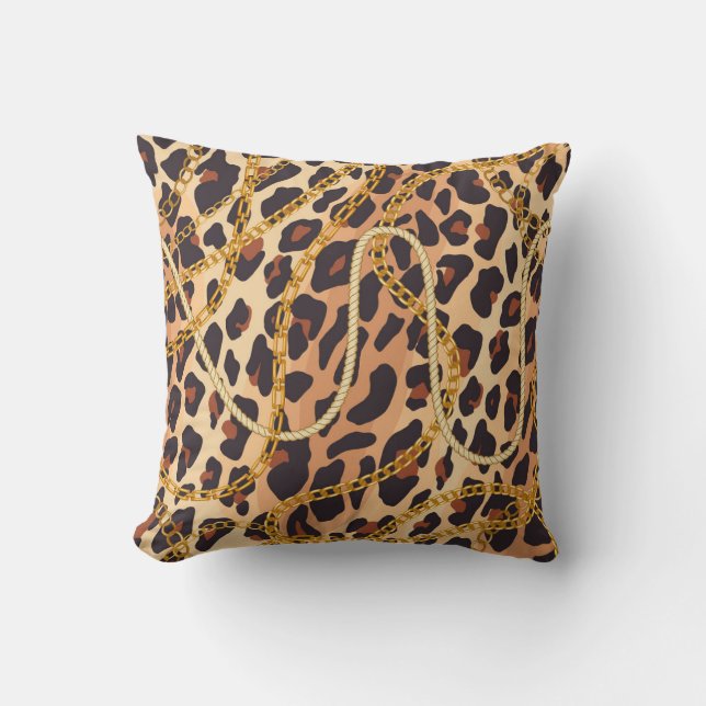 Baroque Animal Print, Chain Design Cushion (Front)