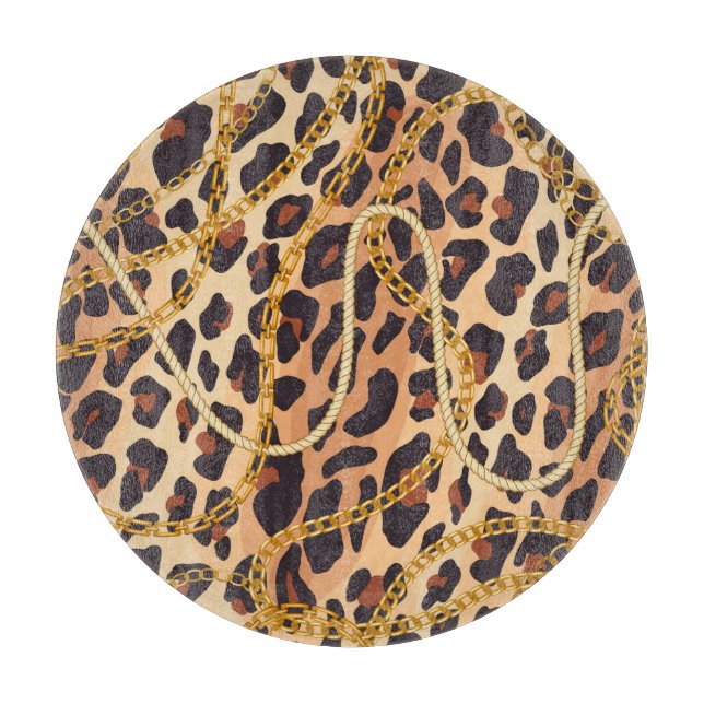 Baroque Animal Print, Chain Design Cutting Board (Front)