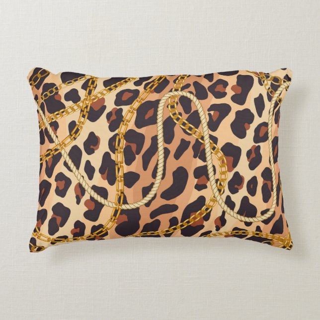 Baroque Animal Print, Chain Design Decorative Cushion (Front)