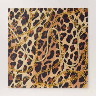 Baroque Animal Print, Chain Design Jigsaw Puzzle