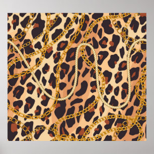 Baroque Animal Print, Chain Design Poster