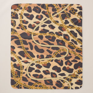 Baroque Animal Print, Chain Design Sherpa Blanket