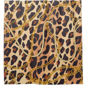 Baroque Animal Print, Chain Design Shower Curtain