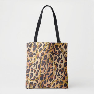 Baroque Animal Print, Chain Design Tote Bag