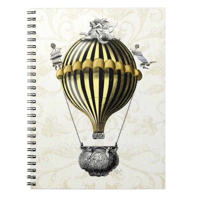 Baroque Balloon Black Yellow Notebook (Front)