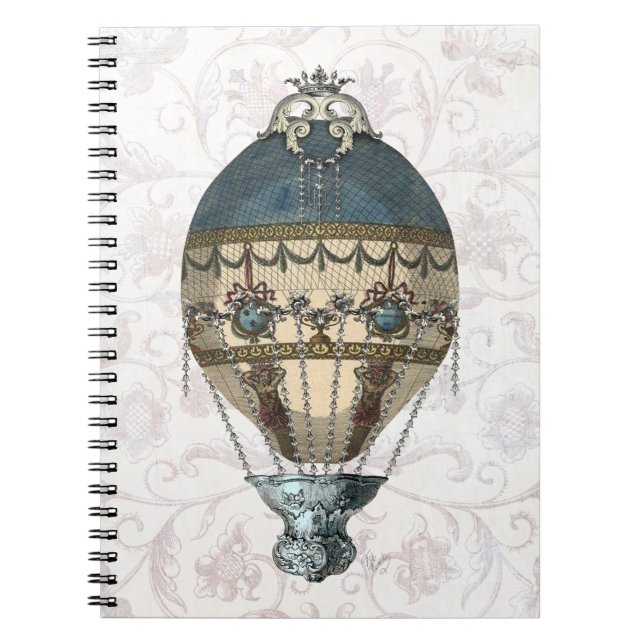 Baroque Balloon Blue & Cream Notebook (Front)