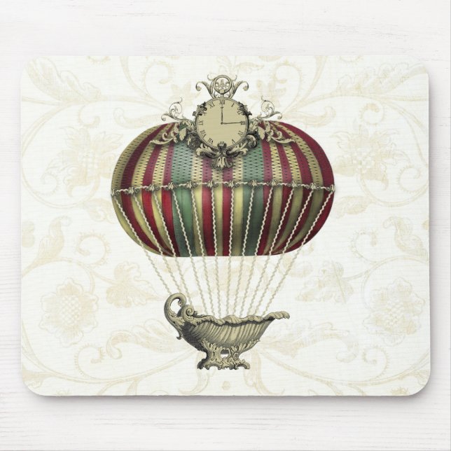 Baroque Balloon with Clock Mouse Pad (Front)