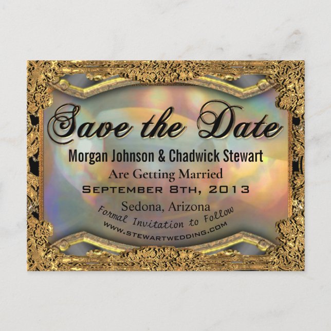 Baroque Barnetcue Formal   Save the Date Postcards (Front)