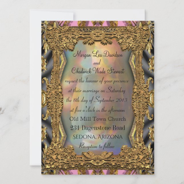 Baroque Barnetcue Formal Wedding Invitation (Front)