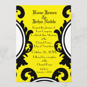 Baroque Black (Yellow) Wedding Invitation