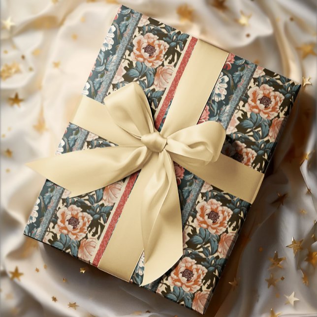 Baroque Bloom Antique Wallpaper Floral Wrapping Paper (Creator Uploaded)