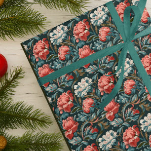 Baroque Bloom Art Nouveau Vintage Wallpaper Wrapping Paper Sheet