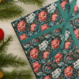 Baroque Bloom Art Nouveau Vintage Wallpaper Wrapping Paper Sheet